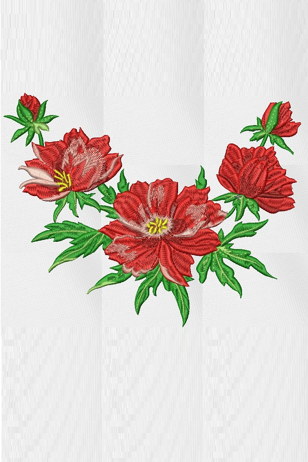 machine embroidery design Flower peony 